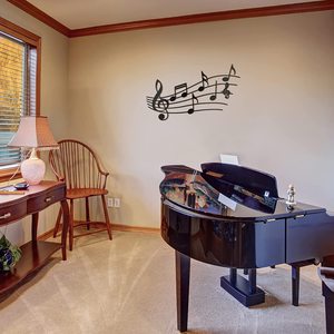 Black Music Notes <span class=keywords><strong>Metal</strong></span> Wall Art Signe décoratif suspendu avec artisanat mural en métal - Product Image 4