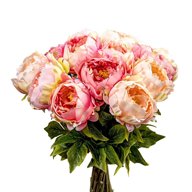 Hot Selling single Peony Flowers Vintage Artificial Peony Silk Flowers Bouquet Wedding Home Decoration
