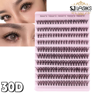 Fácil de Crear tu Propia Belleza en Casa, Pestañas Postizas Individuales en Racimo 3D Naturales de 10D-100D - Product Image 3