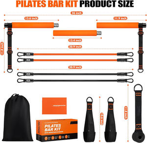 Kit de Barra de Pilates Portátil con Bandas de Resistencia, Barra de Ejercicio para Gimnasio y Yoga, Barra de Pilates Ajustable de 3 Secciones - Product Image 6