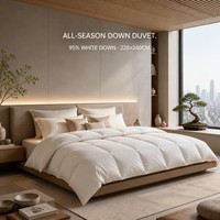 Couette matelassée en duvet d'oie blanche 95% Quatre Saisons, chaleur moyenne, écologique, douce, en coton soyeux, anti-déchirure, respirante, avec points de couture en boîte