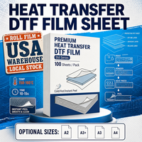 Jinlong A3 A4 A3 + Taille Brillant DTF Transfert de Chaleur Feuille de Film PET Pour DTF Feuilles de Papier d'Impression Numérique DIY Direct sur T-Shirts