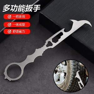 Multi Functional Wrench Stainless Steel 6 In 1 Tire Stone Remover <b>Car</b> Emergency Tool For Outdoor Use - Product Image 1