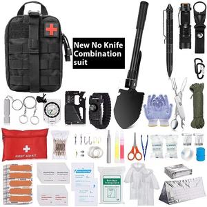 Ensemble d'outils de survie multifonctionnels de qualité industrielle pour l'extérieur, lame de 11 1/4 pouces, capacité de 3 L, poignée en D, étanche IPX4, noir - Product Image 5