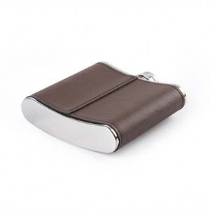 Flacons de hanche en cuir PU 6oz flacon de hanche en acier inoxydable avec couvercle en cuir PU - Product Image 5