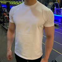 T-Shirt Muscle Homme en Coton Uni, Séchage Rapide, Sport, Gym, Fitness, Course – Qualité Supérieure, Vente en Gros, Design Neutre