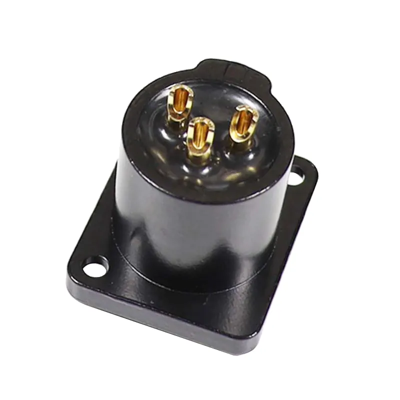 Microphone Black Male Female 3Pin Panel Chassis Mount Socket Audio Xlr Connector Pcb Mount