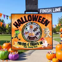 Médailles de sport personnalisées pour enfants Halloween Candy Dash 5K, récompense 3D rotative en alliage de zinc moulé sous pression émaillé, prix du gagnant