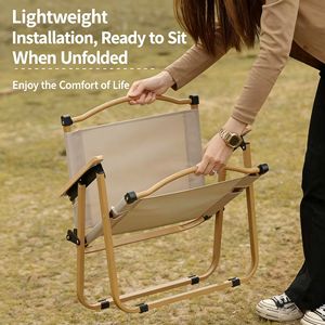 Silla de jardín para patio exterior de diseño moderno, silla de picnic plegable portátil con tela Oxford y madera maciza para acampar - Product Image 3