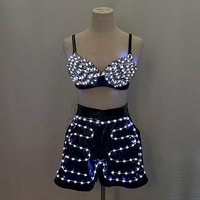 Nouvelle application de programmation pour mode clignotant, soutien-gorge LED couleur pleine et short lumineux, pour danseuses Gogo sexy, à piles, Noël, Anniversaire