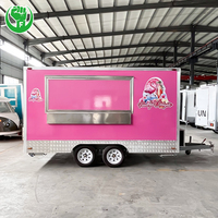 2025 Vente Chaude Sortie D'usine Polyvalent Mobile Électrique Fast Food Snack Boisson Boissons Rose Alimentaire Remorque