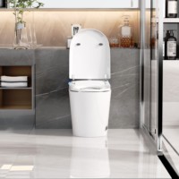 WC intelligent en céramique de haute qualité à poser au sol, avec télécommande, siège chauffant, double chasse d'eau, fonctionnement automatique, veilleuse, pour femmes