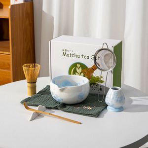 Hot Selling Matcha Whisk Set Ceramic Bowl & Whisk Holder Stainless Steel Sifter Bamboo Whisk Scoop Matcha Tool for <b>Tea</b> Lovers - Product Image 3