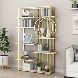 Creative Nordic Metal Bookshelf Display Racks Bookshelf Living Room <strong>Shelves</strong> Gold Bookcases - Product Image 1