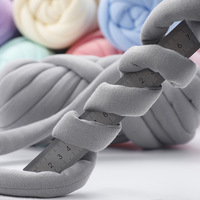 Factory Price Wholesale 100% Polyester Handmade Super Chunky Thick Tube Yarn Dyed Hand Knitting Yarn