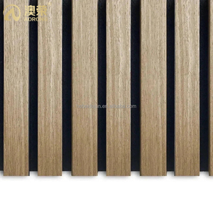 Décoration intérieure <span class=keywords><strong>Isolation</strong></span> acoustique de luxe 3 côtés Tech Placage de bois Lattes de bois Sticker mural Décoration Panneaux acoustiques - Product Image 6
