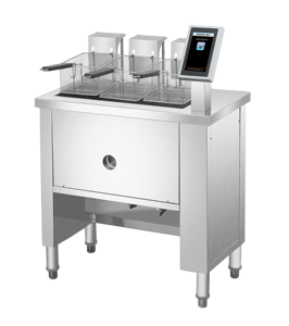 Thông Minh Nhà Bếp Thương Mại Chiên Sâu Thép Không Gỉ Màn Hình Cảm Ứng 3 Giỏ Nồi Chiên Sâu Dầu Và Nước Một Cách Riêng Biệt - Product Image 3