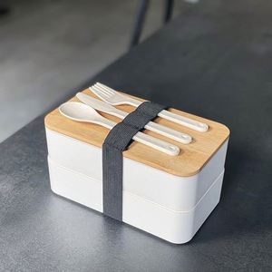 Bento Adult Lunch Box, 1200 ml Japanese Bento Box, 2-Tier Lunch Box with Cutlery and Bag, Lunch Box for Adults and Children for - Product Image 4