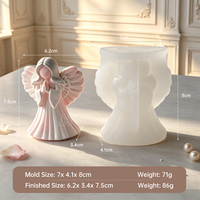 Moule en silicone 3D ange en plâtre pour la fabrication de poupées, décoration intérieure, plateau à fleurs, artisanat, bougies, plâtre, résine époxy