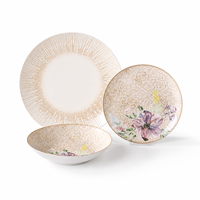 Nouveau Fournisseur de Vaisselle en Porcelaine Fine (Bone China) – Service de Table en Céramique 24 Pièces avec Motif Floral pour Usage Quotidien à la Maison et à la Table à Manger