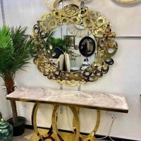 Offre spéciale nouveau design de table console couleur or moderne simple avec ensemble de miroirs