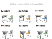 Ensemble de mobilier de salle de classe de l'Université Guangwei, design unique, table d'étude pour étudiants, bureau et chaise individuels en alliage d'aluminium