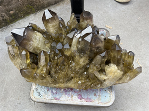 Tự Nhiên Chữa Bệnh Khói <span class=keywords><strong>Citrine</strong></span> Thạch Anh Cụm Nguyên Thô Đá Tinh Thể Đá Cụm Cho Trang Trí Nội Thất - Product Image 2