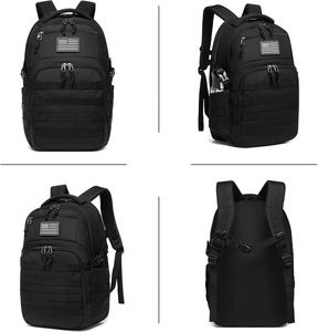 Mochila Táctica de Mezclilla Anti-Robo, Negra, Pequeña, con Forro de Nailon, Unisex - Product Image 3