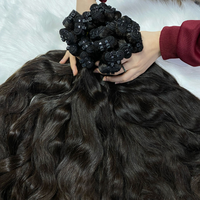 Extensions de cheveux indiens 100% vierges, provenant d'un seul donneur, double trame, ondulées naturelles, permanentes, à clipser, en lots pour tissage