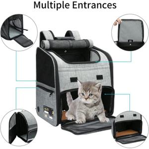 Evcil hayvan taşıyıcı sırt çantası, genişletilebilir <span class=keywords><strong>Pet</strong></span> seyahat taşıyıcısı sırt çantası nefes örgü, havayolu onaylı yürüyüş sırt çantası sırt çantası seyahat - Product Image 3