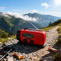 Alecter APH-SR09 Notfall-Solar-Kurbelradio AM/FM/NOAA Wetterwarnung Powerbank Taschenlampe SOS-Alarm ABS-Material für