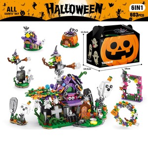 9030-92 Halloween Pumpkin Lantern Plastic Model Toy Building <strong>Blocks</strong> Ornament for Children Boys 1:8 Scale - Product Image 5