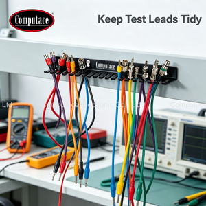 Test Lead Holder 5.3mm Gap Black 2809032mm 1.5mm Thick Steel Flexible Portable Test Cable <b>Rack</b> Wall Mount Organizer - Product Image 3