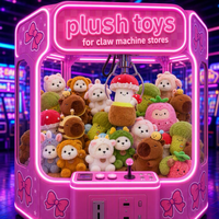Jouets en peluche rétro Smiley Face en gros pour machines à griffes, jouets en peluche doux, prix d'arcade, recharges pour machines à griffes pour enfants