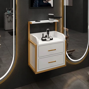 Armoire de rangement murale dorée pour outils de coiffure, style moderne, stations de coiffure pliables, équipement pour salons de coiffure - Product Image 1