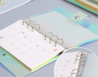 Vente en gros de classeurs en PVC à 6 anneaux transparents au laser mini classeur à feuilles mobiles de couleur rechargeable classeur A5 A6 A7 planificateur budgétaire