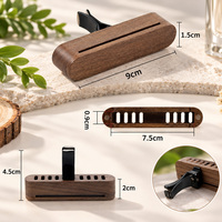 Diffuseur de parfum pour voiture en bois de noyer noir longue durée, à clipser sur grille d'aération, personnalisable