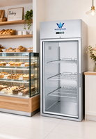Vitrine Réfrigérée Verticale en Acier Inoxydable pour Fruits, Compresseur Monté en Haut, Vitrine Commerciale pour Légumes, Refroidissement par Air, Sans Givre