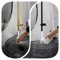 Robinet de salle de bain moderne à goutte d'eau, design nouveau, monté au plafond, noir, pour hôtel, villa, bar, rénovation