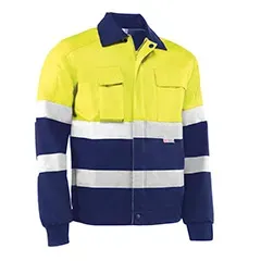 Giacche - HV746BC XS Dover - Colore: Giallo fluorescente/blu - Strisce riflettenti. Chiusura con zip e bottoni. - Product Image 2