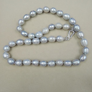 18 pollici 45 cm <span class=keywords><strong>collana</strong></span> di perle 100% naturale di colore grigio <span class=keywords><strong>perla</strong></span> d'acqua dolce - Product Image 4