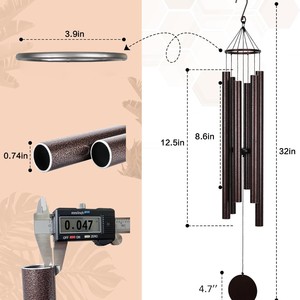 Carillon éolien en métal, instrument de guérison, cadeau commémoratif, ornement suspendu pour jardin extérieur, carillon éolien de sympathie pour la décoration intérieure - Product Image 3