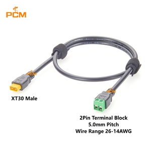 Cabo Amass XT30 Macho para Bloco de Terminais de 2 Pinos 18AWG Overmoldado para Drones DIY, Robôs, Impressoras 3D e Sistemas Embutidos - Product Image 2