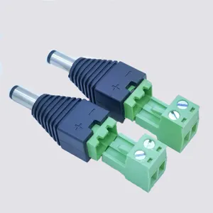 Weixunda 2 broches 5525 mâle femelle prise d'alimentation CC 2.5mm Jack DC5.5 * 2.5mm DC adaptateur de prise mâle pour caméra CCTV