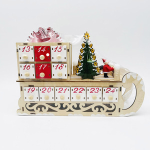 Calendario dell'Avvento in Compensato Tagliato al Laser con 24 Cassetti Decorazione Natalizia Scena Innevata con Luci LED per <span class=keywords><strong>la</strong></span> <span class=keywords><strong>Vigilia</strong></span> <span class=keywords><strong>di</strong></span> <span class=keywords><strong>Natale</strong></span> - Product Image 5
