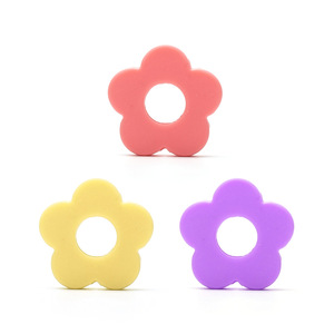 <b>Silicone</b> Flower <b>Beads</b> For Jewelry Making Food Grade Colorful Loose <b>Beads</b> More Than 3 Months Age - Product Image 1