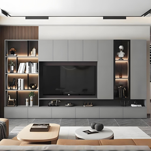 Gabinete de <span class=keywords><strong>TV</strong></span> de acero inoxidable antibacteriano de estilo europeo, soporte de <span class=keywords><strong>TV</strong></span> multifuncional, gabinete de <span class=keywords><strong>TV</strong></span> montado en la pared de modularización moderna - Product Image 2