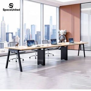 Design moderno 3 persona Workstation ufficio Computer scrivania Executive Manager ufficio scrivania - Product Image 2