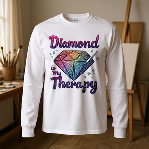T-shirt à manches longues Diamond Is My Therapy, design artistique créatif et amusant - Product Image 3