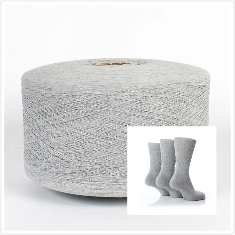 靴下と編み物生地用の再生綿糸Ne16混紡綿オープンエンドヤーンをリサイクル
